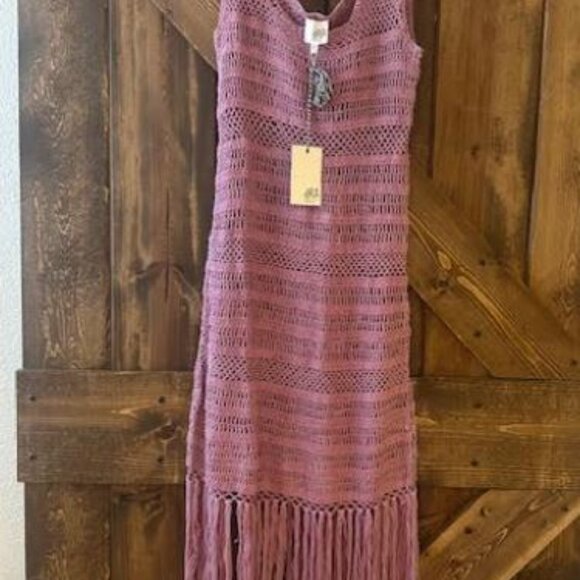 dRA Los Angeles TROPEA DRESS Crochet Lavender Bohemian Festival Sz M NWT - Picture 2 of 12